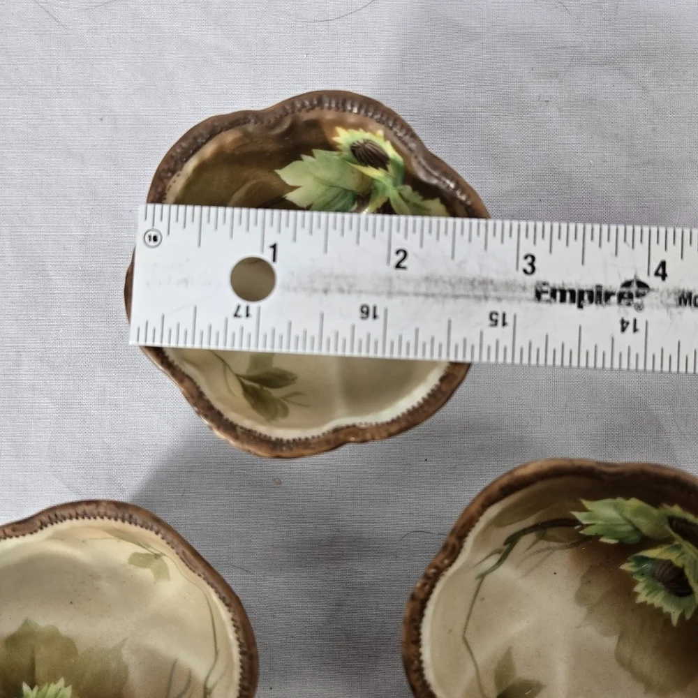 Vintage (3) Nut Bowls Hand Painted Nippon  Japan Perfect for Chestnuts